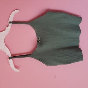 Lottie Moss Spaghetti Strap Cropped Tank Top